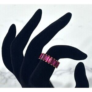 Gold Plated Sterling Silver Lab-Created Ruby Ring Size 7